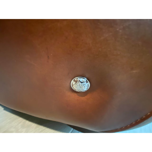 Animal Skin Custom Made Timothy Oulton Leather Saddle Chair For Sale - Image 7 of 9