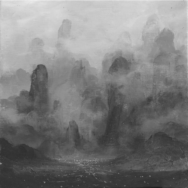 Eroded by Todd Carpenter | Acrylic on board abstract landscape with eroded formations For Sale