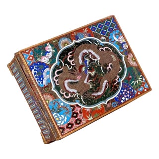 Japanese Cloisonne Enamel Dragon Trinket Box Attributed to Inaba, Meiji For Sale