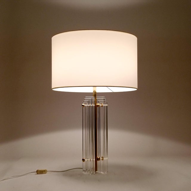 Gold Large Table Lamp attributed to Charles Hollis Jones, USA, 1970s For Sale - Image 8 of 16