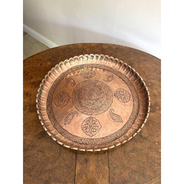 1900 - 1909 Large Circular Copper and Mixed Metal Tray, 1900s For Sale - Image 5 of 6