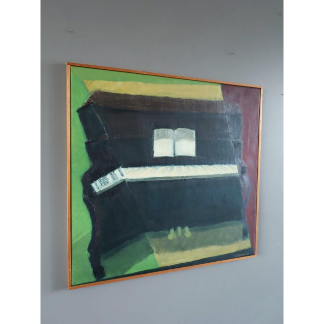 1978 Modernist 'The Piano' Vintage Swedish Expressive Still Life Oil Painting, Framed For Sale - Image 4 of 11