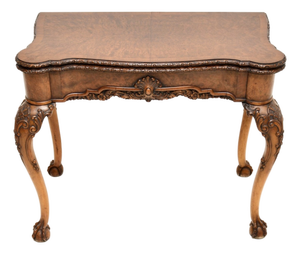 Burr Walnut Card Table, 1900s