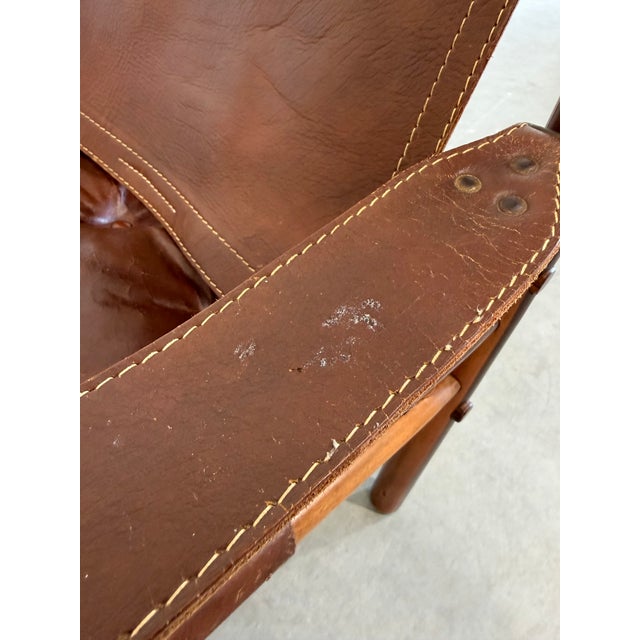 Mid Century Arne Norell Sirocco Rosewood and Brown Leather Safari Chair Pair For Sale - Image 12 of 12