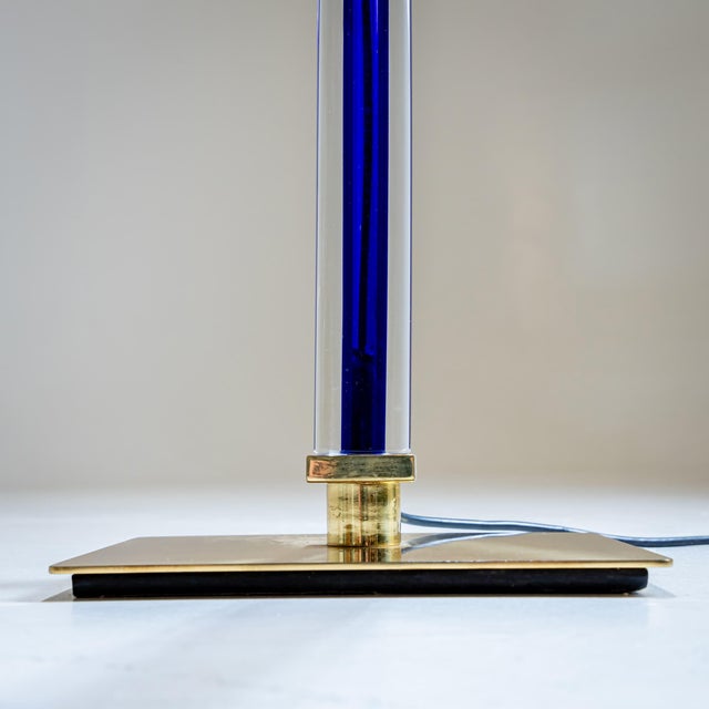 1980s Late 20th Century Blue Murano Glass Floor Lamp “Tolboi” by Venini, Italy For Sale - Image 5 of 10