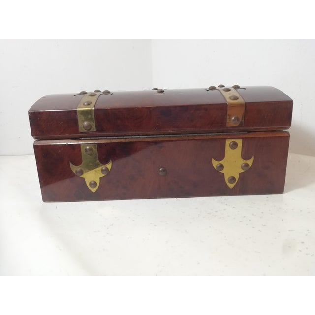Mid-Century Modern Lacquered Wooden Box with Studs, Italy, 1950s For Sale - Image 3 of 9