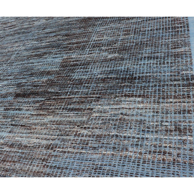 Hi-Low Textured Rug by Keivan Woven Arts, Blue & Charcoal 10'3 X 13'8 For Sale - Image 15 of 16