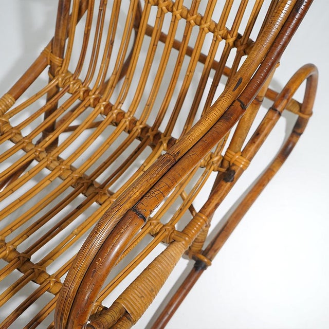 Rattan Lounge Chair, 1950s For Sale - Image 10 of 13