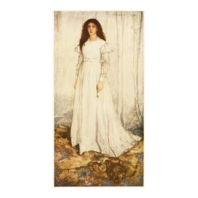 1956 After Whistler "The White Girl", Vintage Full-Color Print For Sale