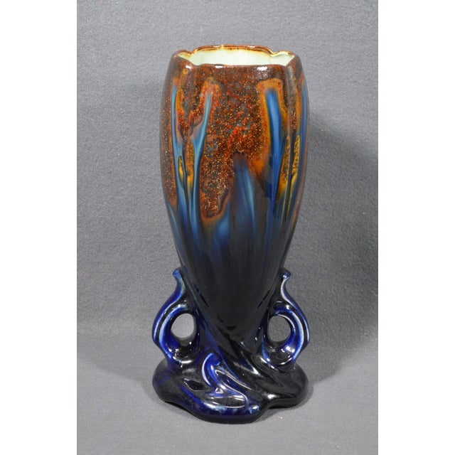 Faïencerie de Thulin, Belgium Model 1943 Circa 1920s–1930s A striking Belgian Art Deco ceramic vase by Faïencerie de...