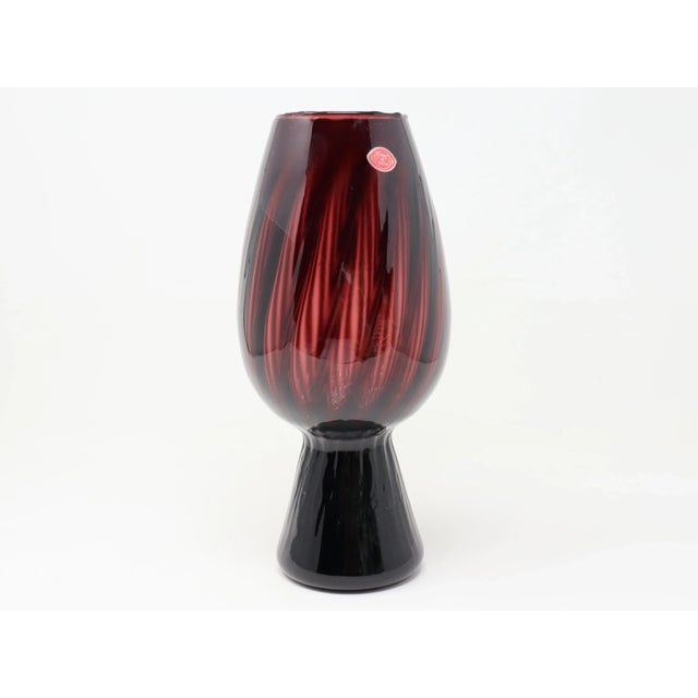 Mid 20th Century Vintage Empoli Italy Amethyst Glass Vase For Sale - Image 5 of 8