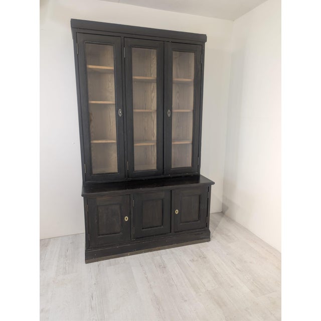 Art Nouveau Glazed Display Cabinet in Wood, 1930s For Sale - Image 14 of 14