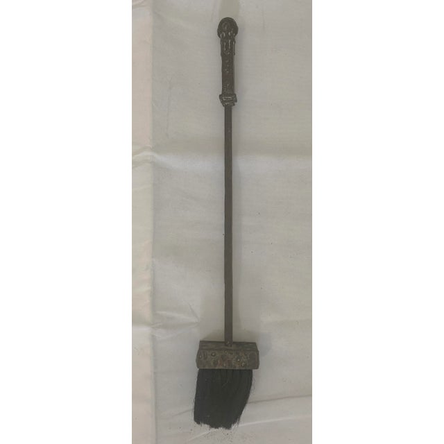 Metal Brass and Iron Hand Made Fireplace Tool Set With Stand For Sale - Image 7 of 13