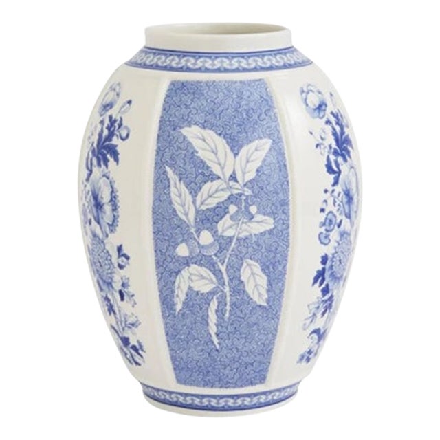 1990s Spode Blue Italian 10-Inch Porcelain Vase, For Sale