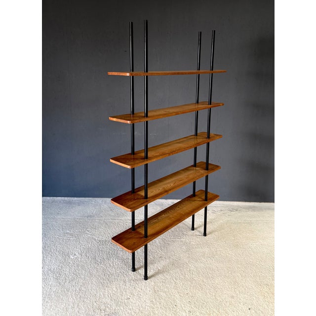 Wood Mid-Century Modern Dutch Stick Shelving Unit by W. Lutjens, Netherlands, 1960s For Sale - Image 7 of 18
