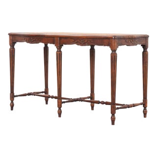 French 19th Century Oak Louis XVI-Style Bench with Cane Seat For Sale