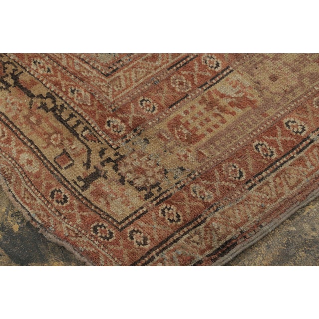 Late 18th Century Antique Kurdish Rug in Beige–Brown, Geometric Field and Borders - Rug & Kilim For Sale - Image 5 of 7