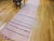 Light Pink Vintage Rag Runner, Handwoven Wool & Cotton, Stripe Pattern, Red & Pink, 3x14 For Sale - Image 8 of 18