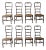 Vintage Rustic European Style Rush Seat Dining Chairs - Set of 8 For Sale