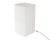A vintage white acrylic box table lamp with a retractable cord. The rectangular white box has a clean, angular appearance....