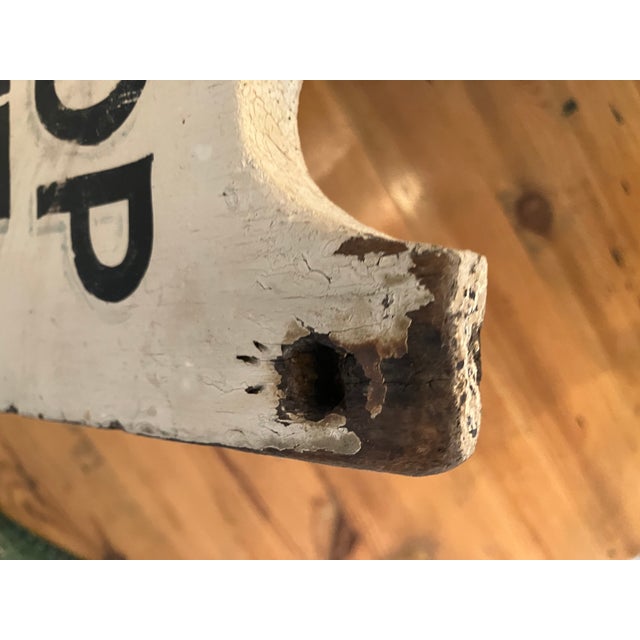 American Antique Wooden Double Sided Sign For Sale - Image 3 of 4