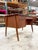 Danish Modern Vanity or Desk. Drawers on back side. Drawer with vanity mirror inside. 43.5w 25d 28.5h