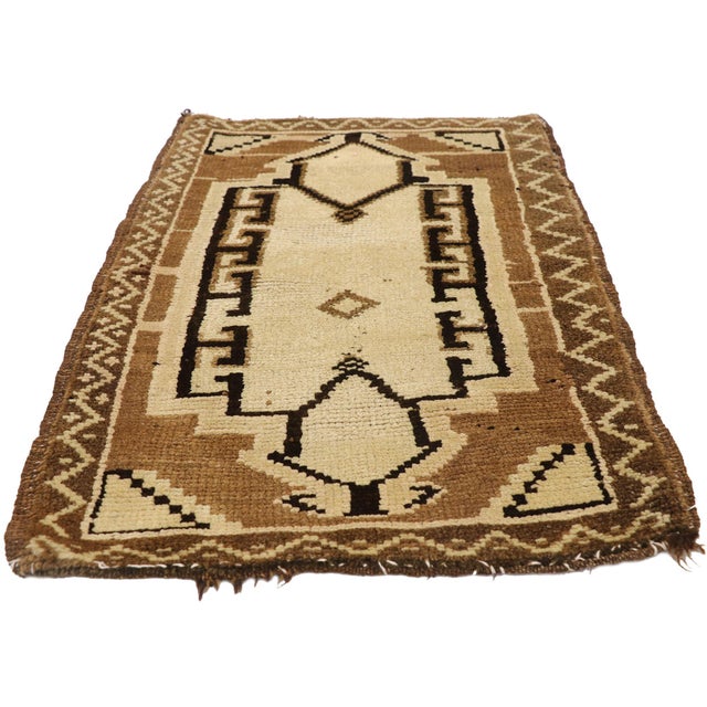 Mid-Century Modern Vintage Turkish Yastik Rug - 01'11 X 02'11 For Sale - Image 3 of 8