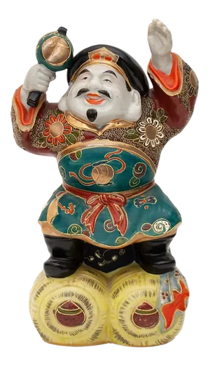 Meiji Era Porcelain Statuette of Daikoku, Japanese God of Wealth