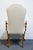 High End Vintage Solid Cherry Traditional Georgian White Upholstered High Back Dining Arm Chair For Sale In Kansas City - Image 6 of 9