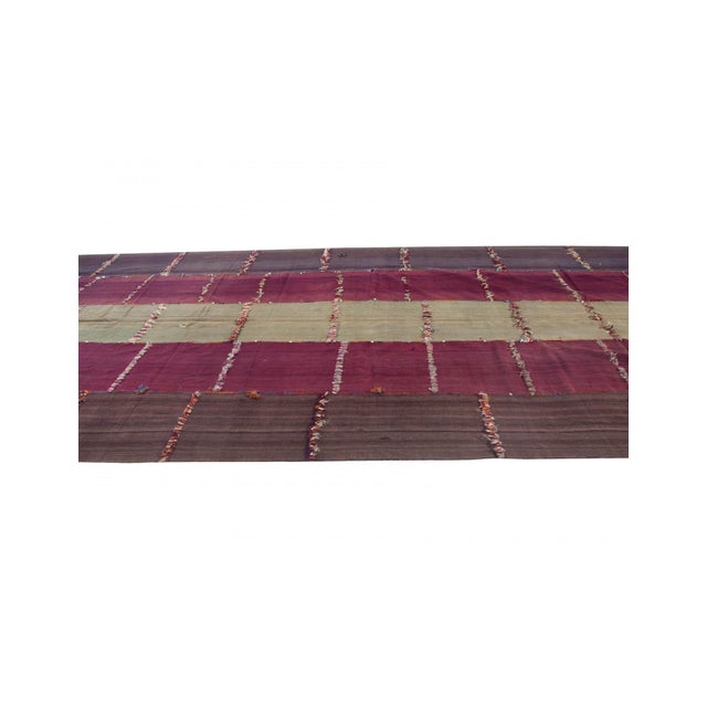 Mid-Century Modern Oversized Unique Vintage Turkish Kilim Rug - 7`4" X 20`8" For Sale - Image 3 of 6