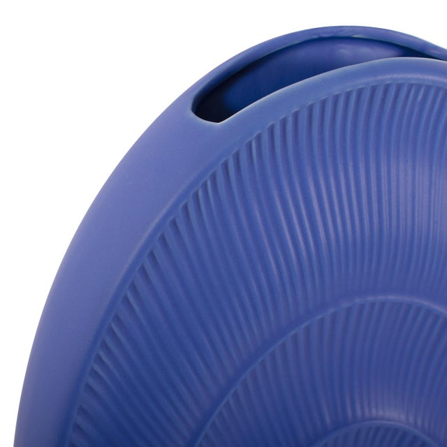 2020s Radiant Blue Tall Ceramic Vase For Sale - Image 5 of 10