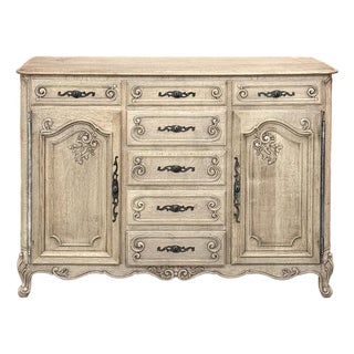 19th Century Country French Buffet in Stripped Oak For Sale