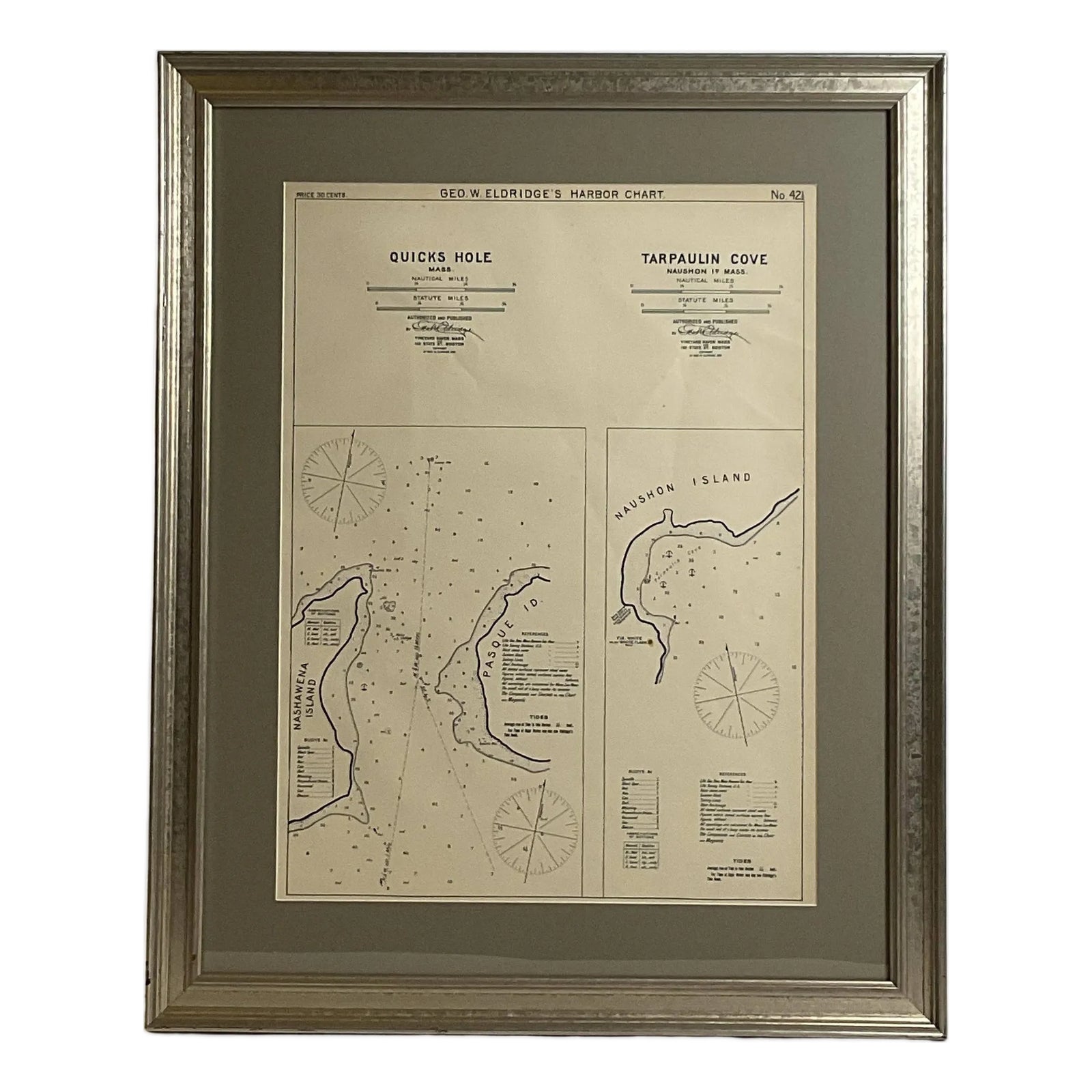 Mariners Chart of Quicks Hole and Tarpaulin Cove by George Eldridge ...