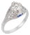 1930s Art Deco Gia 1.02 Carat Diamond Sapphire Platinum Engagement Ring, Size 9 For Sale