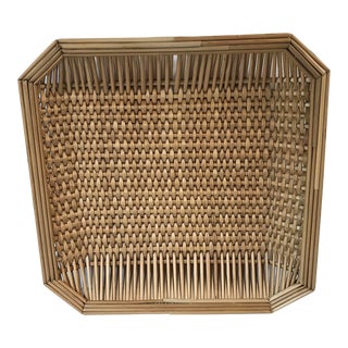 Vintage Woven Basket Tray For Sale