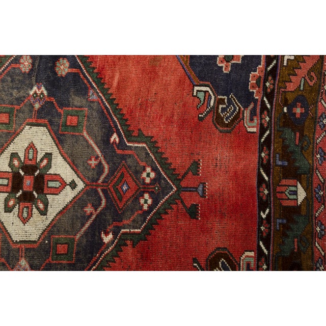 Burnt Orange Mid 20th Century Hand-Knotted Wool Area Rug For Sale - Image 8 of 10