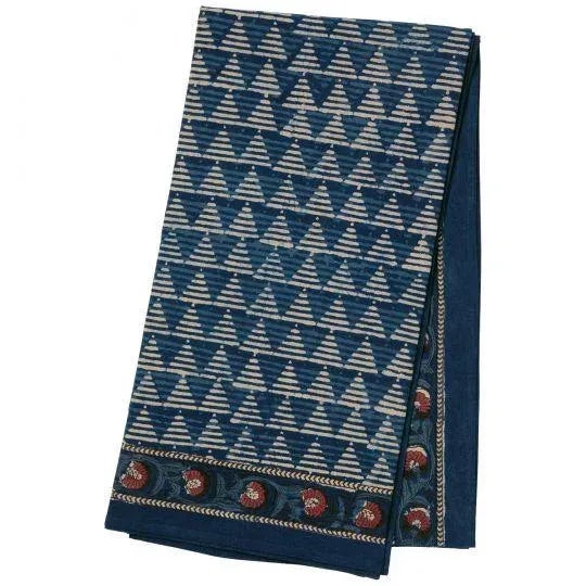 Textile Delta 10-Seat Indigo/Brick Red Tablecloth For Sale - Image 7 of 7