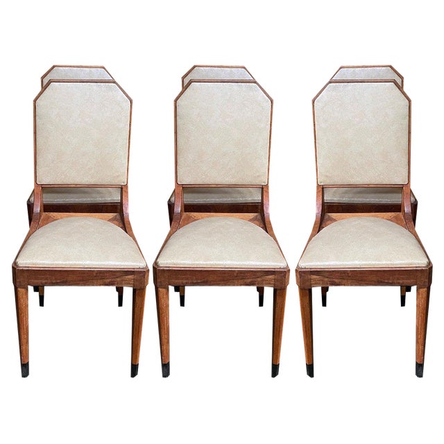 Art Deco Chairs, Set of 6 For Sale