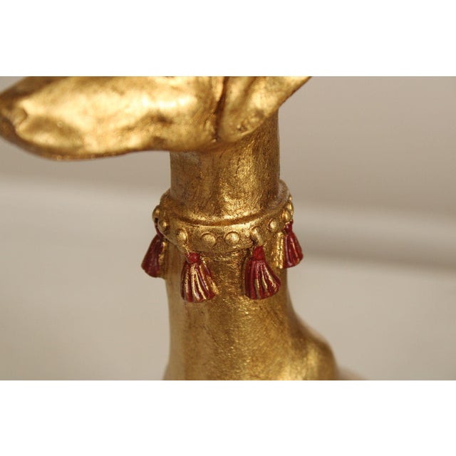 Late 20th Century Egyptian Revival Gilt Greyhound Table Lamps - a Pair For Sale - Image 14 of 18