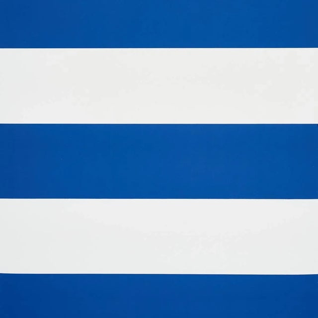 Sample - Schumacher Baxter Stripe Wallpaper in Navy For Sale