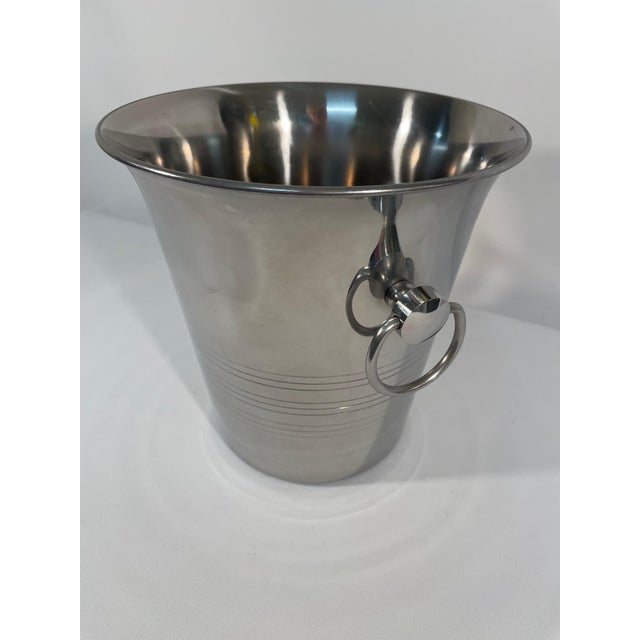 1970s Vintage French Champagne Bucket With Ring Handles For Sale - Image 6 of 14