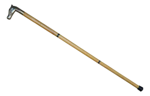 Late 20th Century White Oak Brass Equestrian Horse Head Walking Stick Collapsible Travel Cane