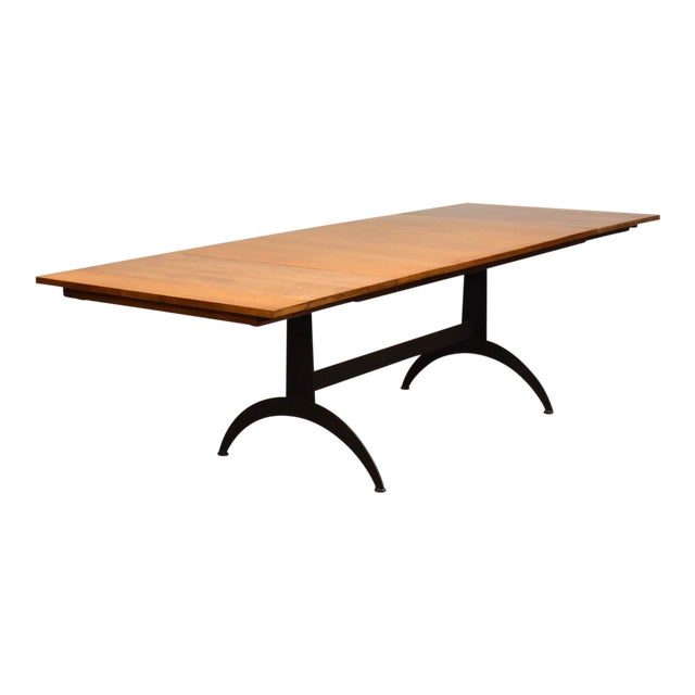 Ethan Allen Country Colors Maple and Steel Dining Table Mid Century