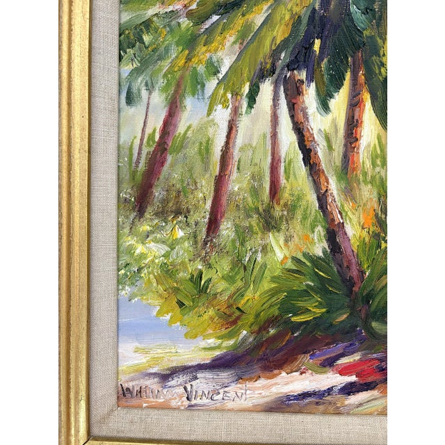 Original Signed & Framed Oil Painting on Russian Linen Titled 'Tropical Breeze' by William Vincent (American 1939-2004) For Sale - Image 9 of 17