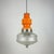 Mid-Century Orange & Frosted Glass Pendant Lamp from Targetti, Italy, 1970s For Sale - Image 6 of 6