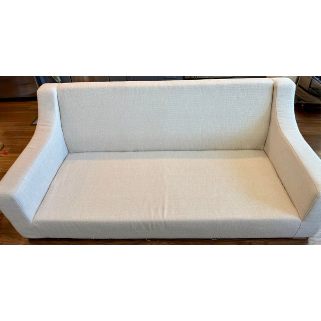 Restoration Hardware Parisian Classic Slope Arm Sofa- Linen For Sale - Image 9 of 11