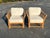 Pair of Coastal Bamboo and Rattan Lounge Chairs . Sink into these beauties on your enclosed porch or cottage living room....