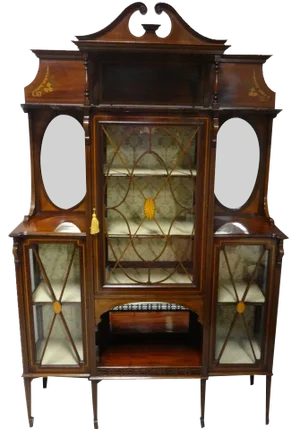 Outstanding Mahogany Inlaid Display Cabinet