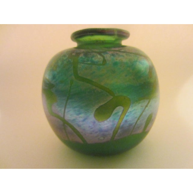 California Artist Loren Chapman Abstract Expressionist Signed Glass Vase For Sale - Image 18 of 18