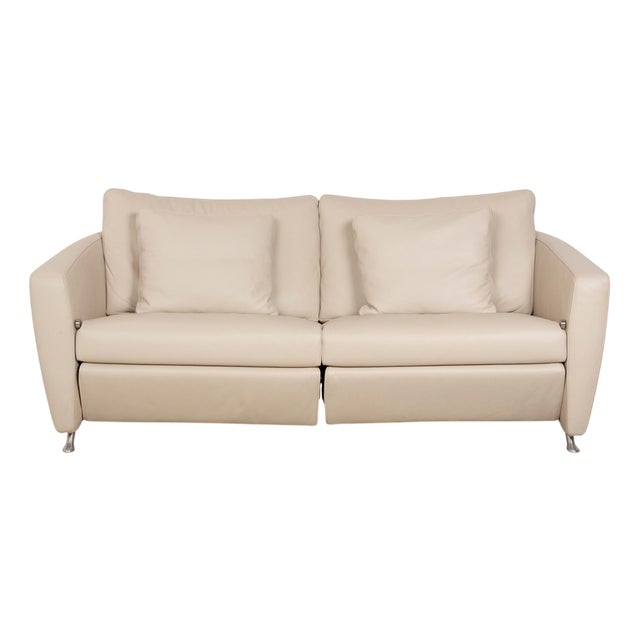 FSM Sesame Three-Seater Sofa in Leather For Sale